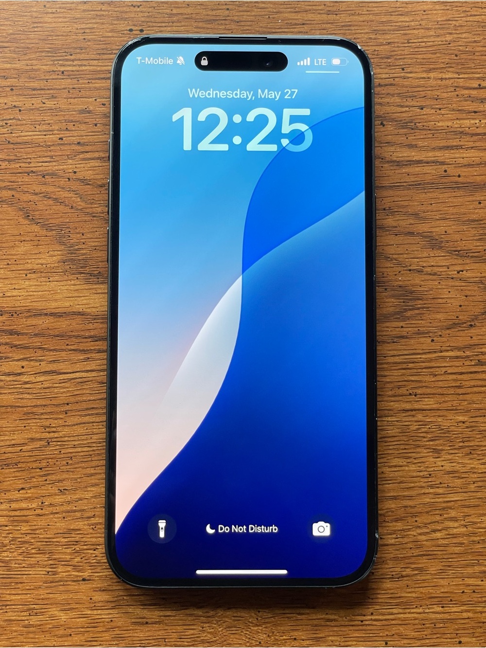 Apple iPhone with Black Frame and Blue Display